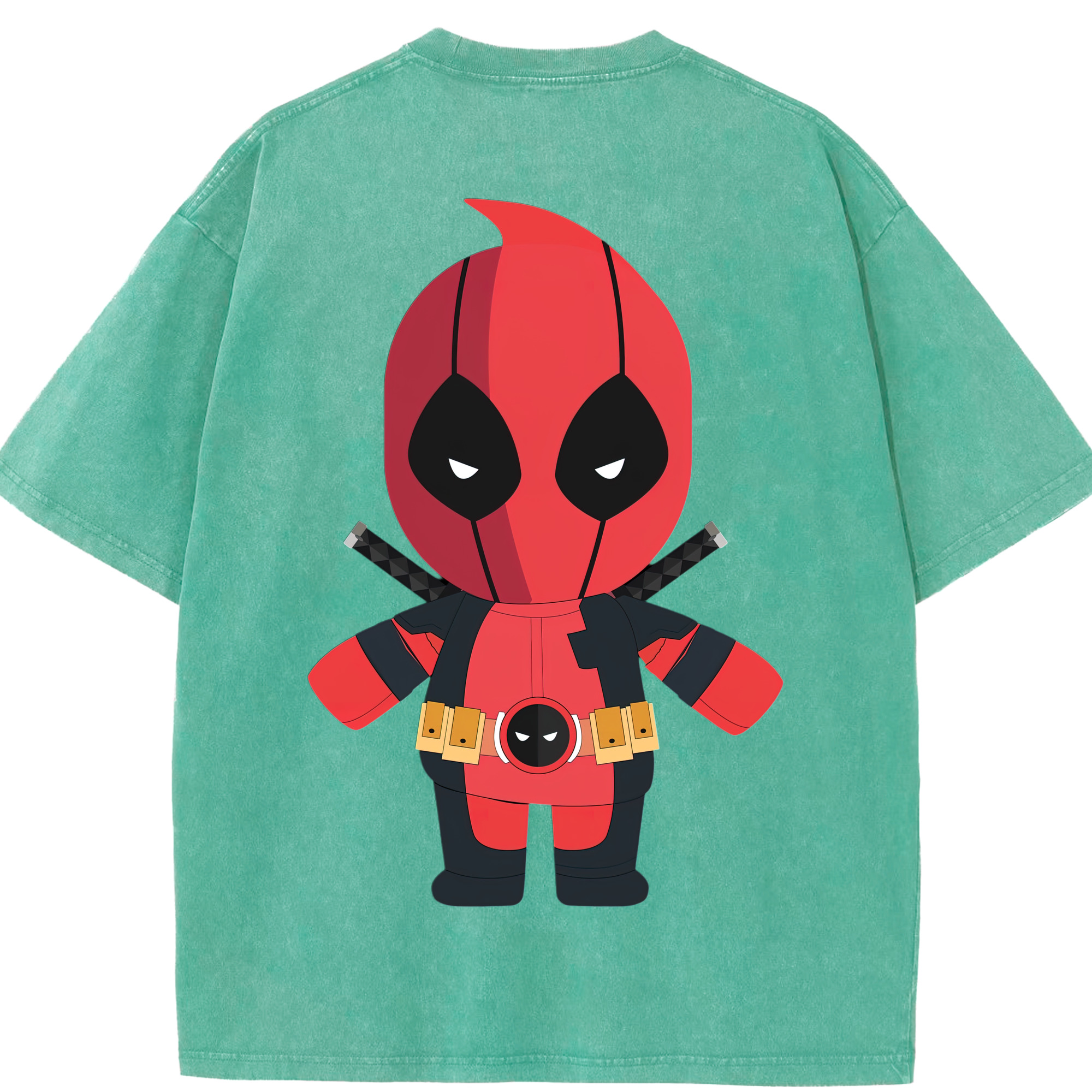（画像用） Deadpool デッドプール 綿100% ヴィンテージ風 半袖Tシャツ（背面プリント）